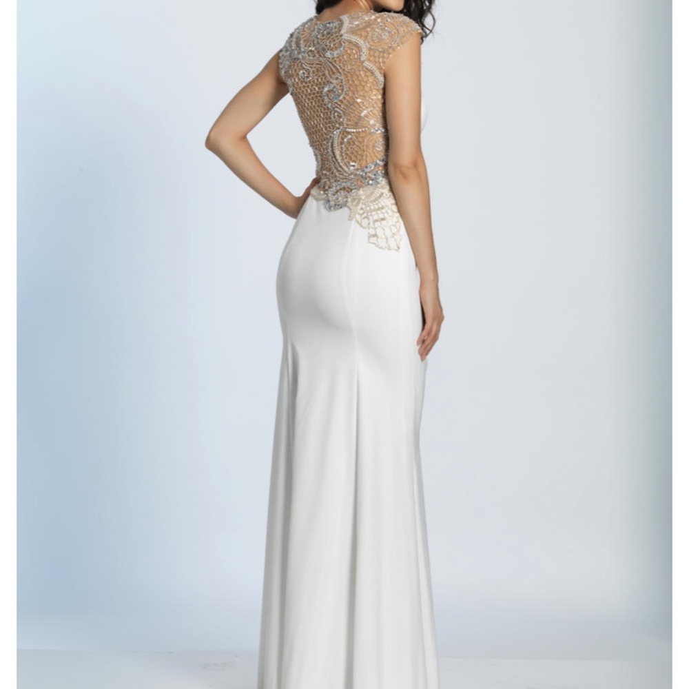 Beaded Back Long Dress